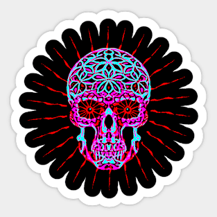 Shining skull retro streetsyle popart design Sticker